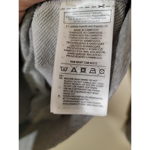 Adidas Women's Crew Neck Sweatshirt Ribbed Cuff & Hem Pullover Gray Size Medium - Picture 6 of 7